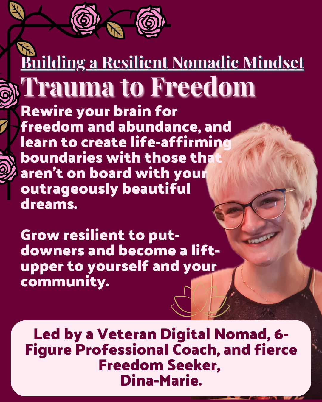 Rewire your brain for freedom and abundance, and learn to create life-affirming boundaries with those that aren’t on board with your outrageously beautiful dreams. Grow resilient to put-downers and become a lift-upper to yourself and your community.